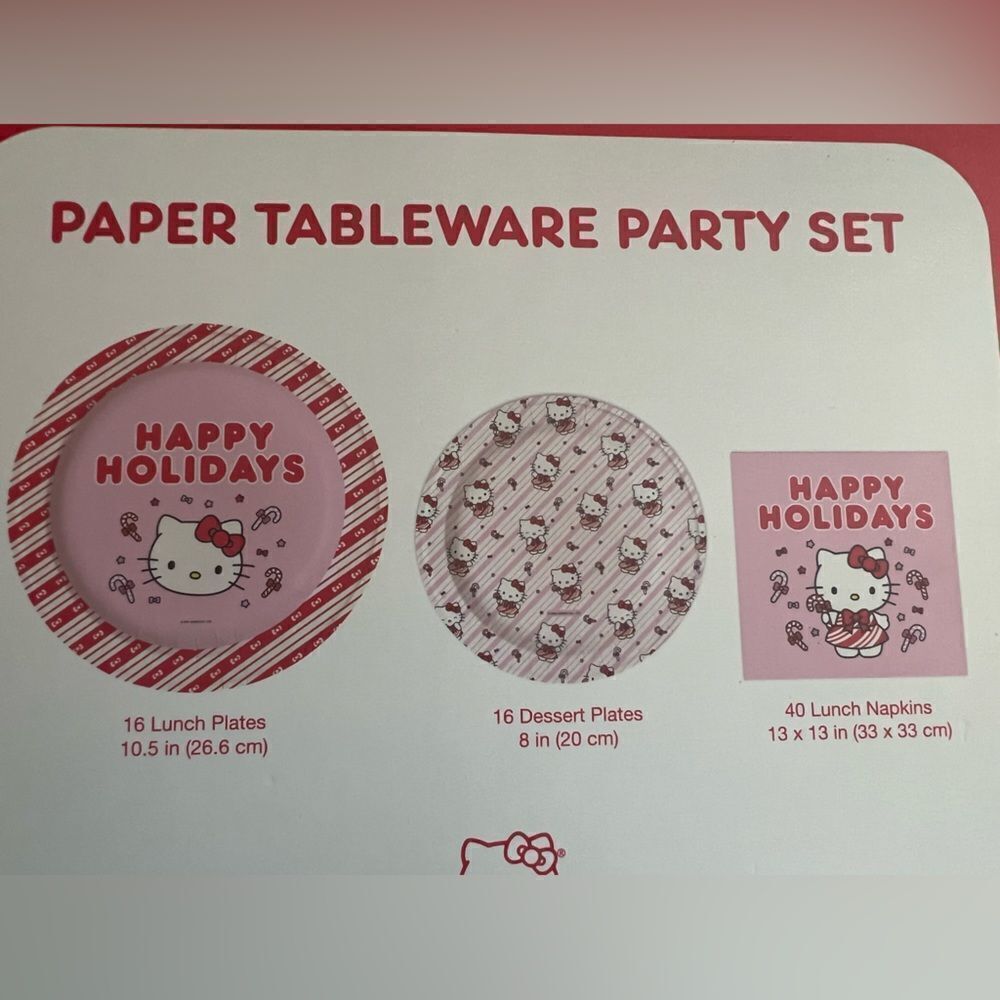 Hello Kitty Christmas Paper Tableware Party Set - Picture 4 of 4